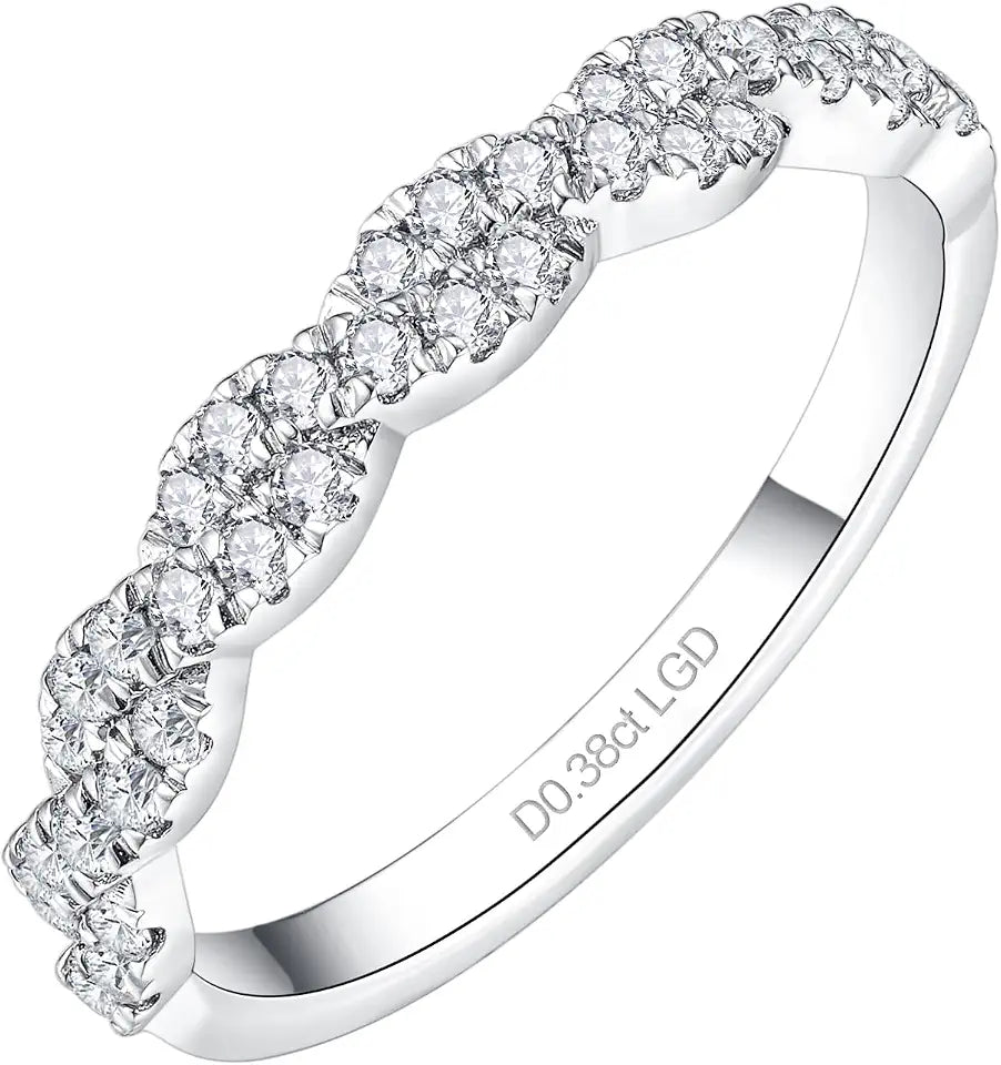 18K White Gold-Plated Sterling Silver Lab-Grown Diamond Ring