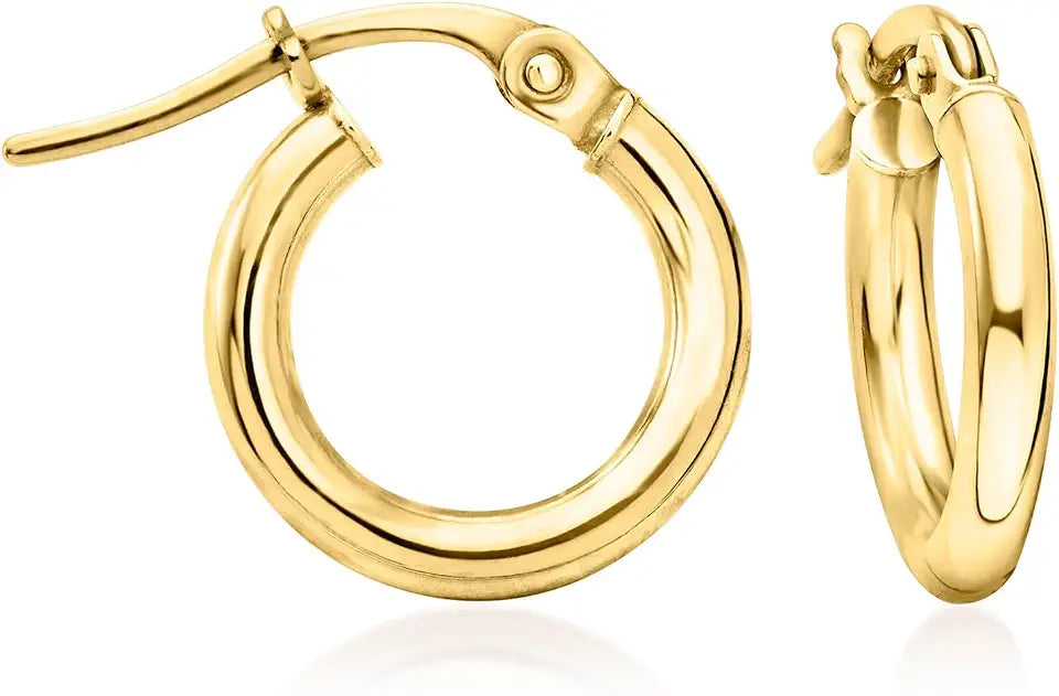 Gold-Tone Hoop Earrings, 2mm