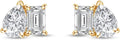 Gold-Tone Pear-Cut Moissanite Stud Earrings
