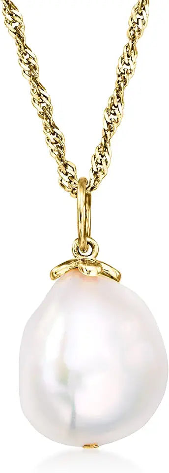 Gold-Tone Pearl Necklace, 14mm