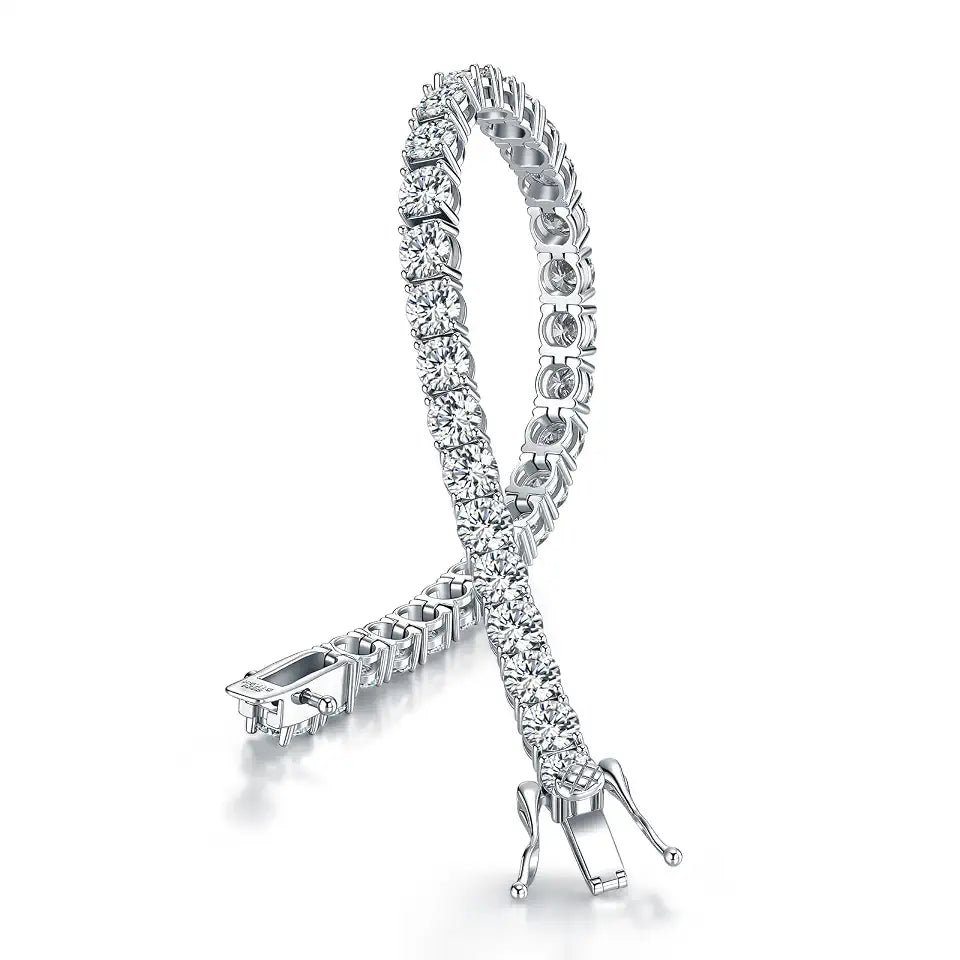 Sterling Silver Moissanite Tennis Bracelet, 5mm