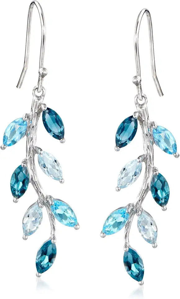 Sterling Silver Topaz Drop Earrings
