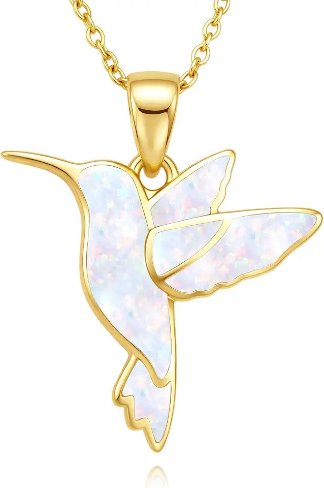 18K Gold-Plated Sterling Silver Opal Necklace