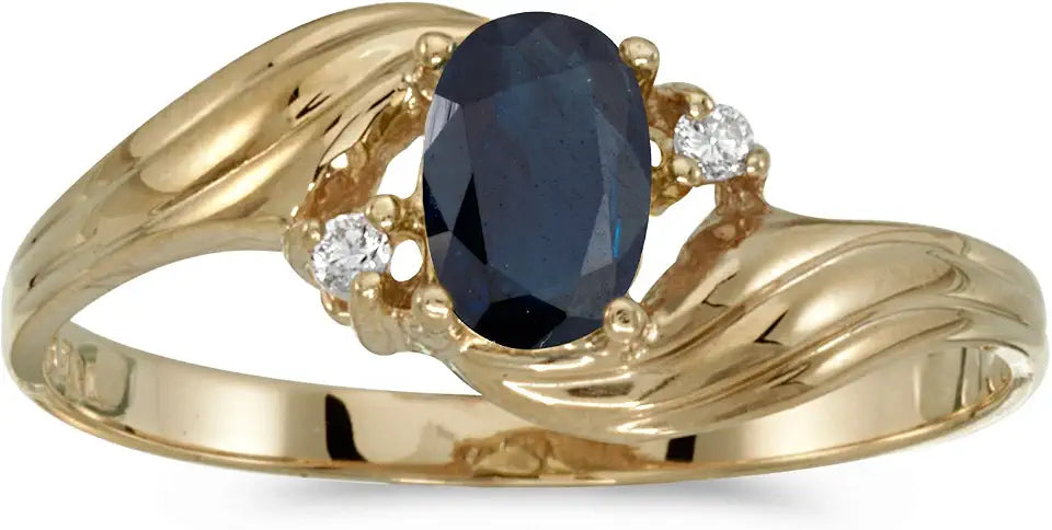 Gold-Tone Oval Sapphire Ring