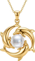 Gold-Tone Pearl Necklace, 8MM
