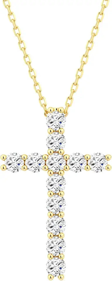 Sterling Silver Moissanite Cross Necklace