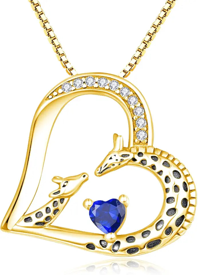 Gold-Tone Birthstone Heart Necklace
