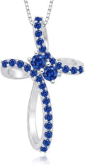Gold-Tone Birthstone Infinity Cross Necklace