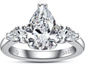 Sterling Silver Pear-Cut Moissanite Engagement Ring