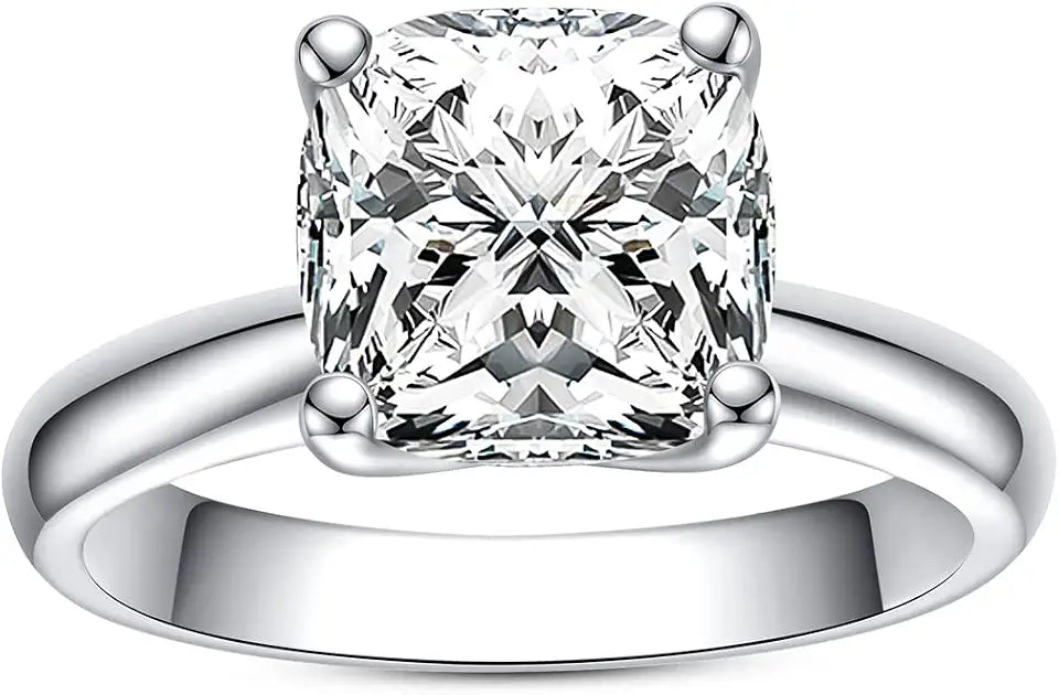 Sterling Silver Moissanite Engagement Ring