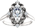 Moissanite Halo Solitaire Engagement Ring