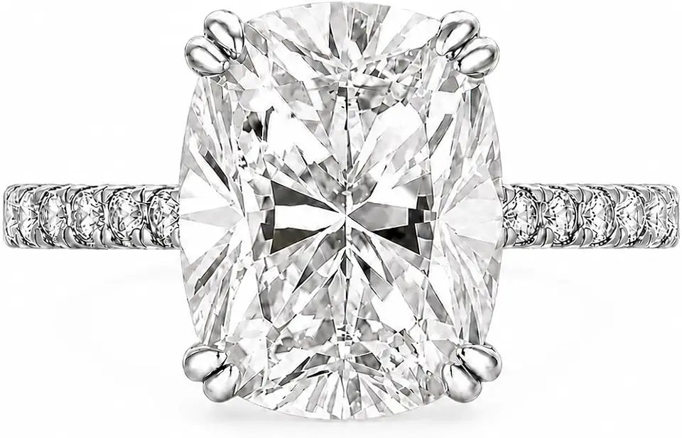 Sterling Silver Moissanite Engagement Ring