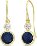 Gold-Tone Sapphire Drop Earrings