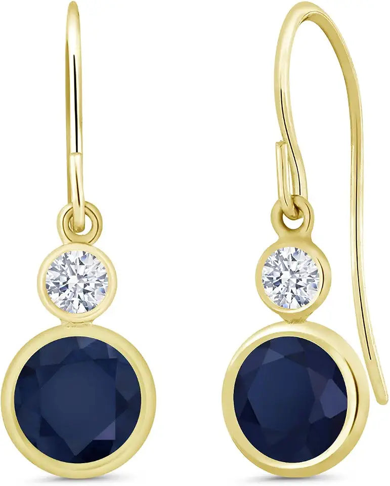 Gold-Tone Sapphire Drop Earrings