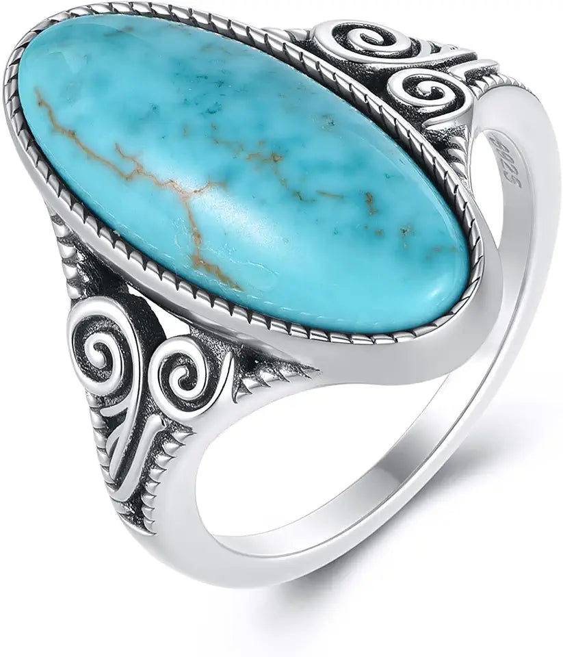 Sterling Silver Oval Turquoise Ring