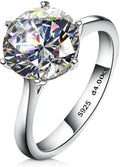 Sterling Silver Round Moissanite Solitaire Wedding Band
