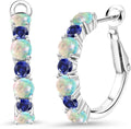 Created Sapphire Hoop Earrings