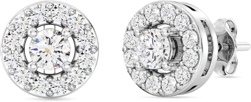 14K Yellow Gold-Plated Sterling Silver Round Lab-Grown Diamond Earrings