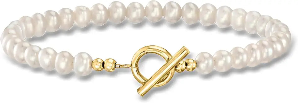 Gold-Tone Pearl Bracelet, 5mm