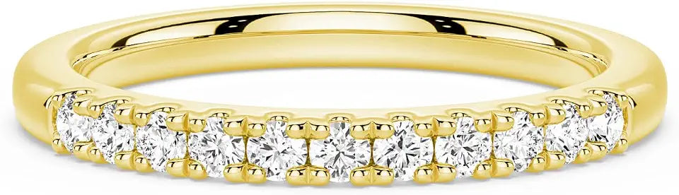 Round Moissanite Wedding Band, 2mm