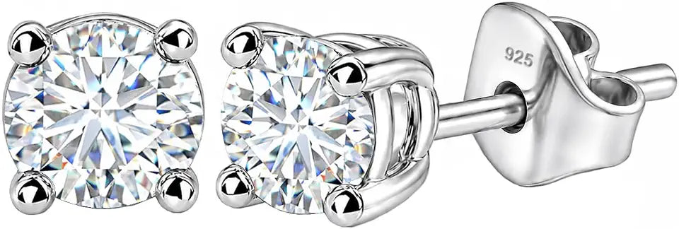 Sterling Silver Lab-Grown Diamond Stud Earrings