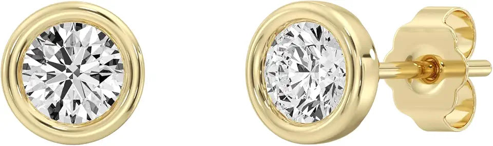 Sterling Silver Round Lab-Grown Diamond Stud Earrings