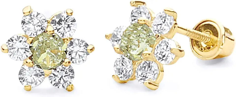 Gold-Tone Stud Floral Earrings