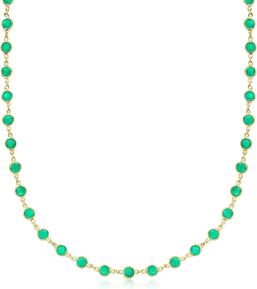 Gold-Tone Emerald Necklace