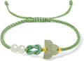 Gold-Tone Jade Butterfly Bracelet