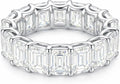 Sterling Silver Emerald-Cut Moissanite Ring