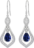 Gold-Tone Teardrop Birthstone Drop Earrings