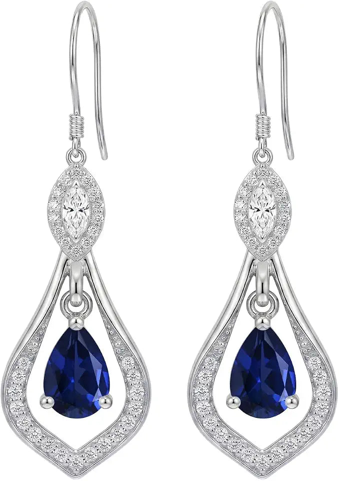 Gold-Tone Teardrop Birthstone Drop Earrings