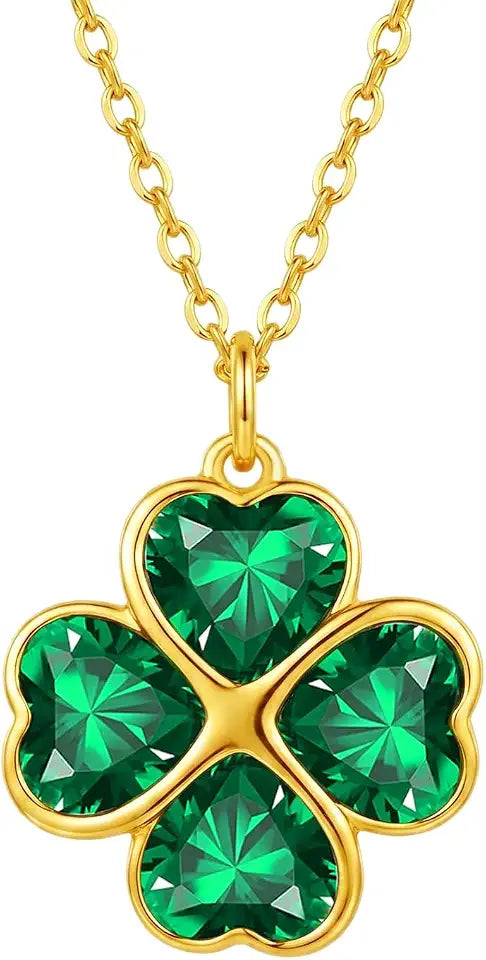 18K Gold-Plated Sterling Silver Emerald Necklace