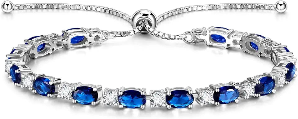 Sterling Silver Birthstone Tennis Bracelet