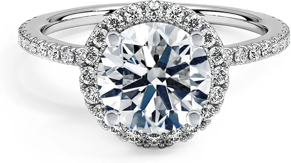 Moissanite Halo Engagement Ring