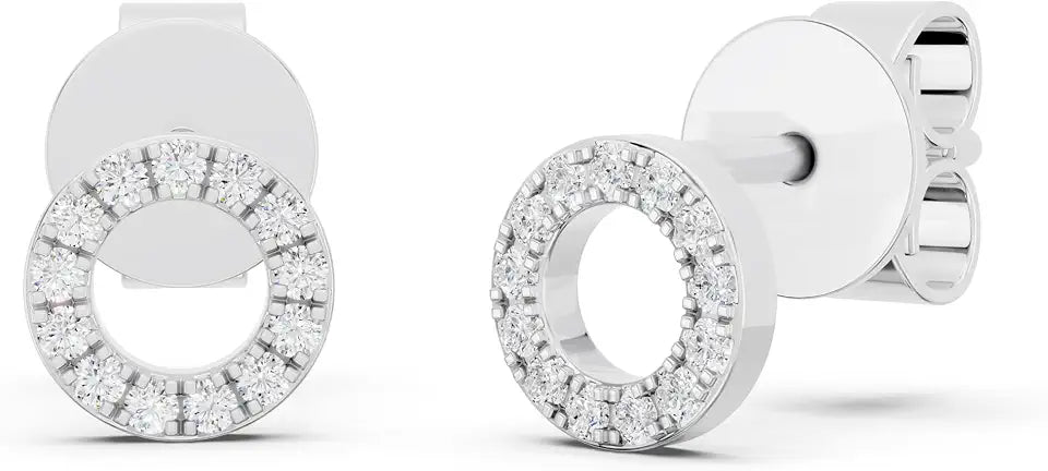 Round Stud Halo Earrings