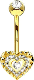 Gold-Tone Heart Body Jewelry