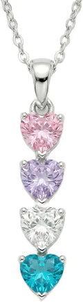Sterling Silver Birthstone Heart Necklace