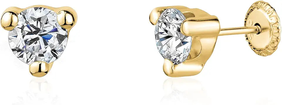 Gold-Tone Stud Earrings, 3mm