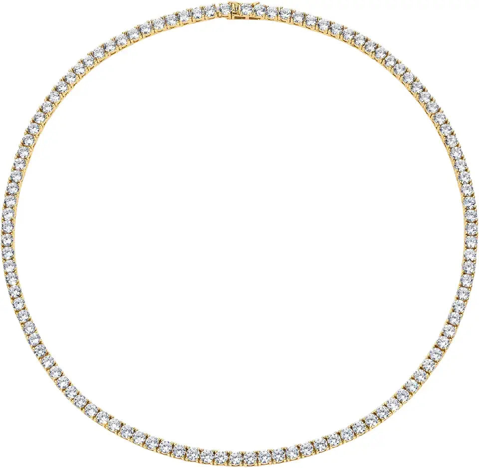 14K Gold-Plated Cubic Zirconia Tennis Necklace