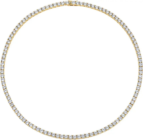 14K Gold-Plated Cubic Zirconia Tennis Necklace