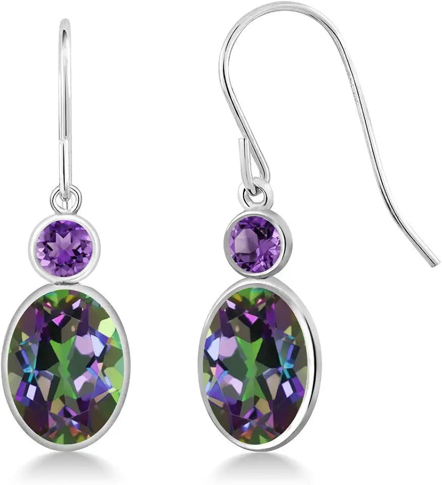 Gold-Tone Amethyst Drop Earrings