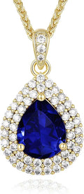 18K Gold-Plated Teardrop Birthstone Necklace