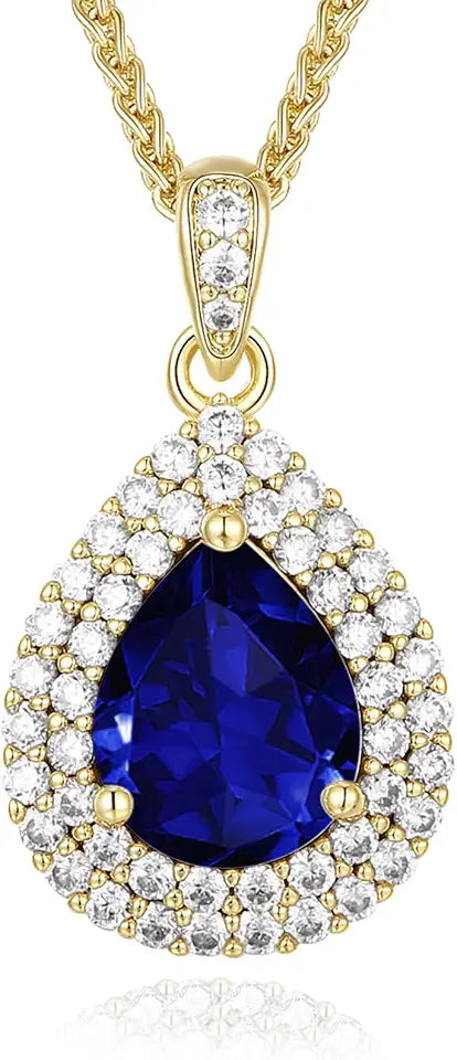18K Gold-Plated Teardrop Birthstone Necklace