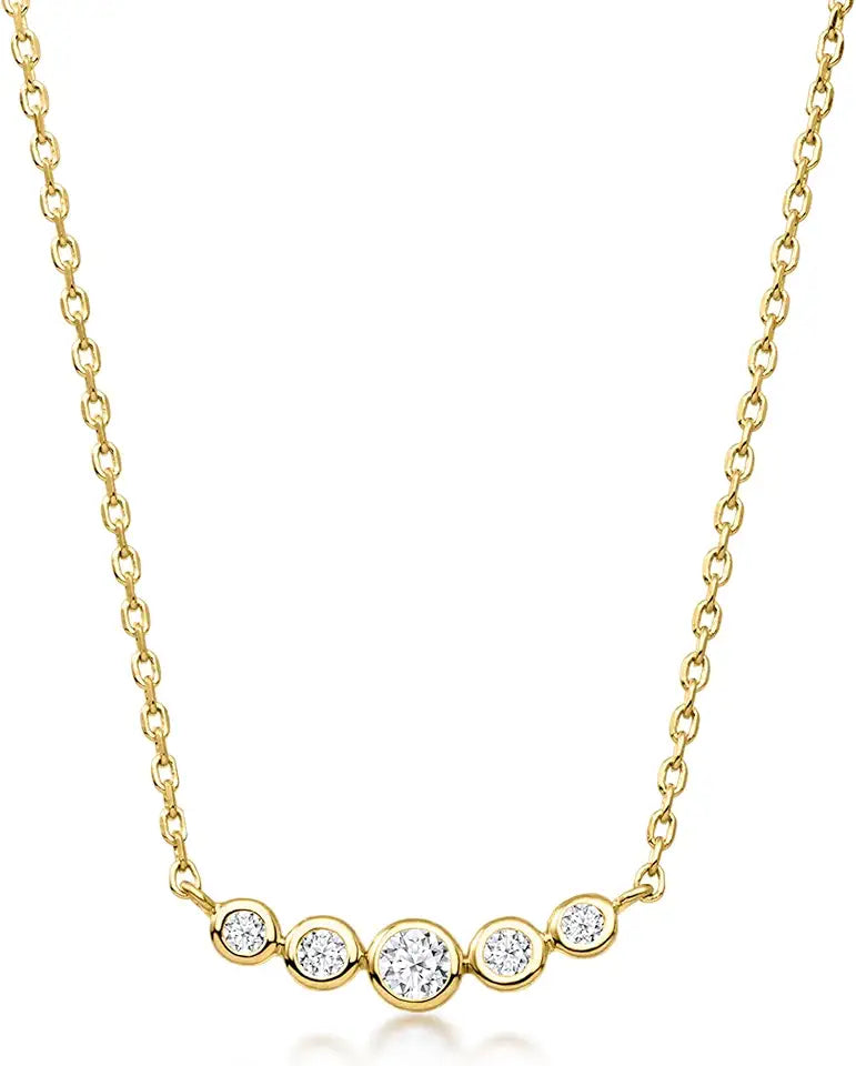 Gold-Tone Lab-Grown Diamond Necklace, 16 inches