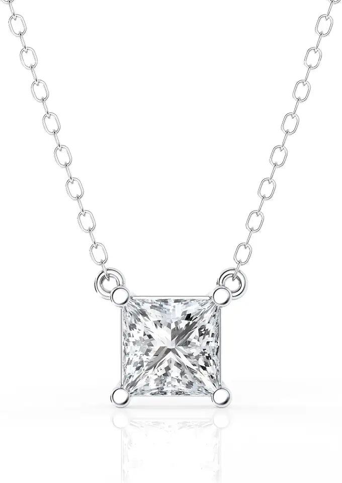 Sterling Silver Lab-Grown Diamond Necklace