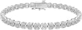 18K White Gold-Plated Moissanite Tennis Bracelet