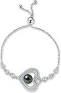 Sterling Silver Moissanite Heart Infinity Bracelet