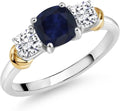 Gold-Tone Sterling Silver Moissanite Engagement Ring with Birthstone, 6MM