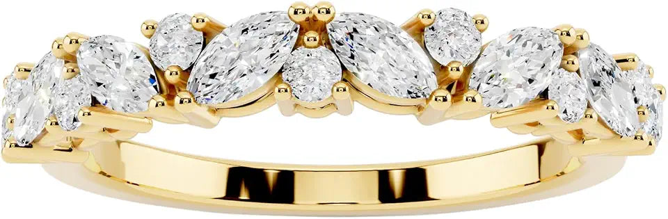 14K Gold-Plated Sterling Silver Round Moissanite Engagement Ring